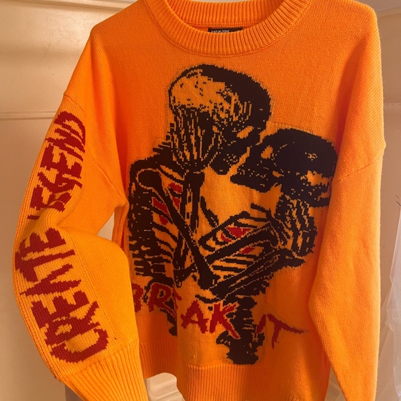 SHEIN Coolane Skeleton & Letter Pattern Sweater - Picture 3 of 7